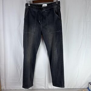 DUER Live Lite Jeans Womens Medium Black Gray Denim Jogger Drawstring‎ WPR23308